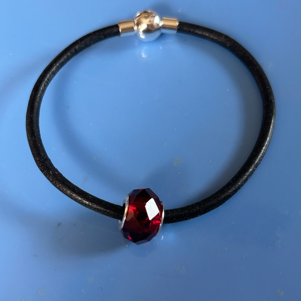 Women’s Vintage Bracelet with Beautiful Red Gemstone